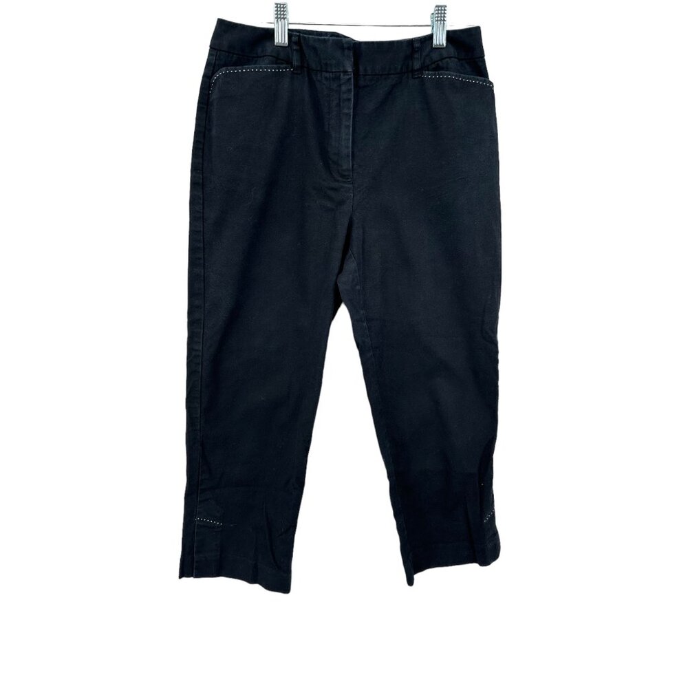 Talbots Capri Pants Stretch Womens Size 6 Embroidered Casual Travel Resort‎